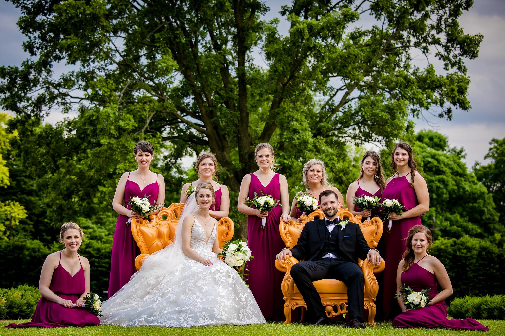 bridal party at cantigny park